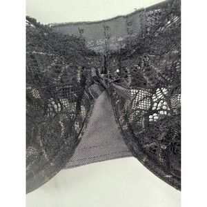 Bali Black Floral Lace Underwire Bra Unlined Adjustable Straps 42C 6543